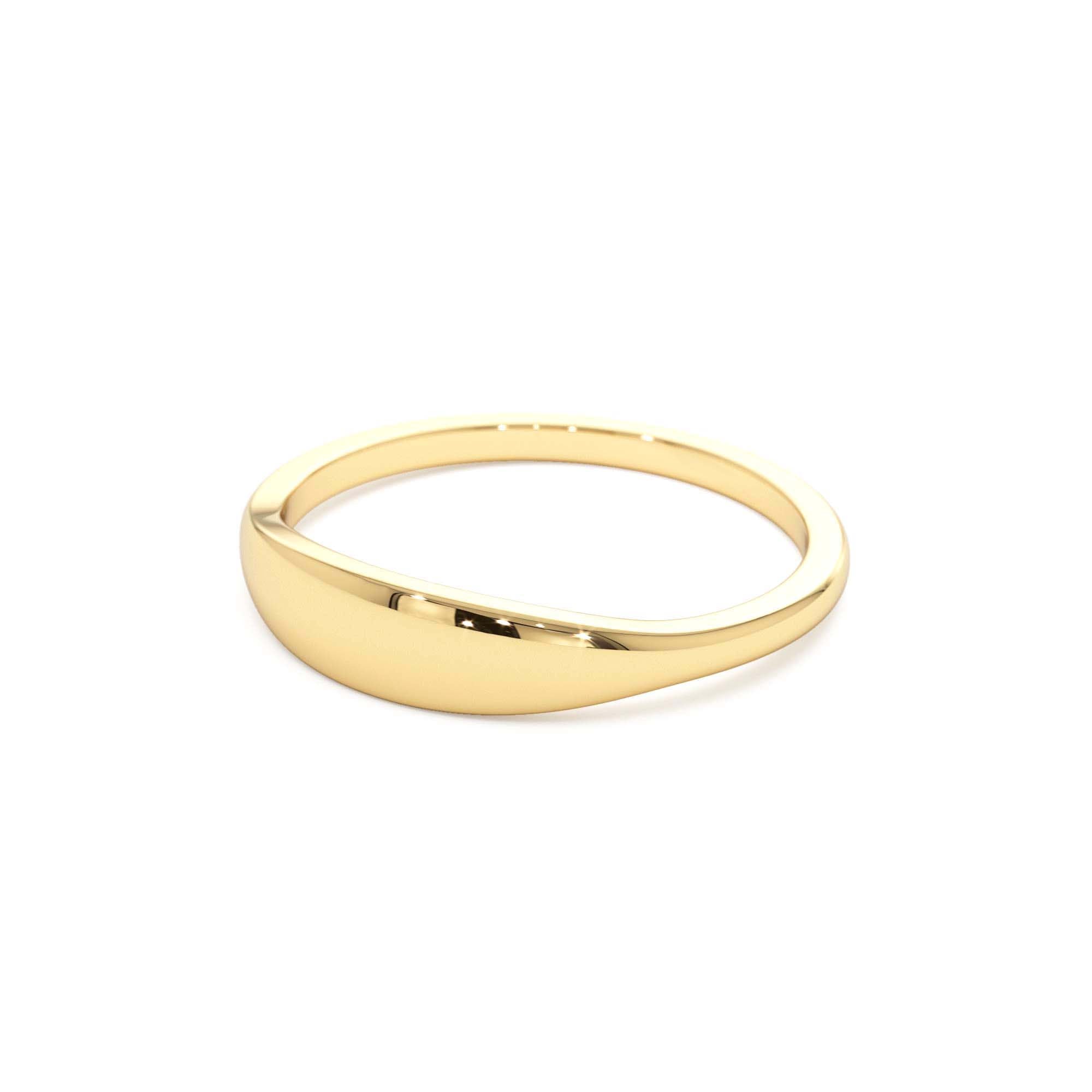 14k Gold Tapered Dome Gold Ring - view 5