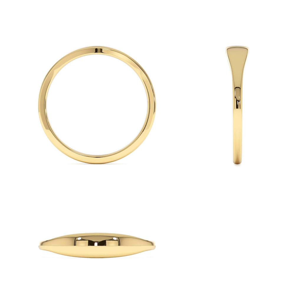 14k Gold Tapered Dome Gold Ring - view 6