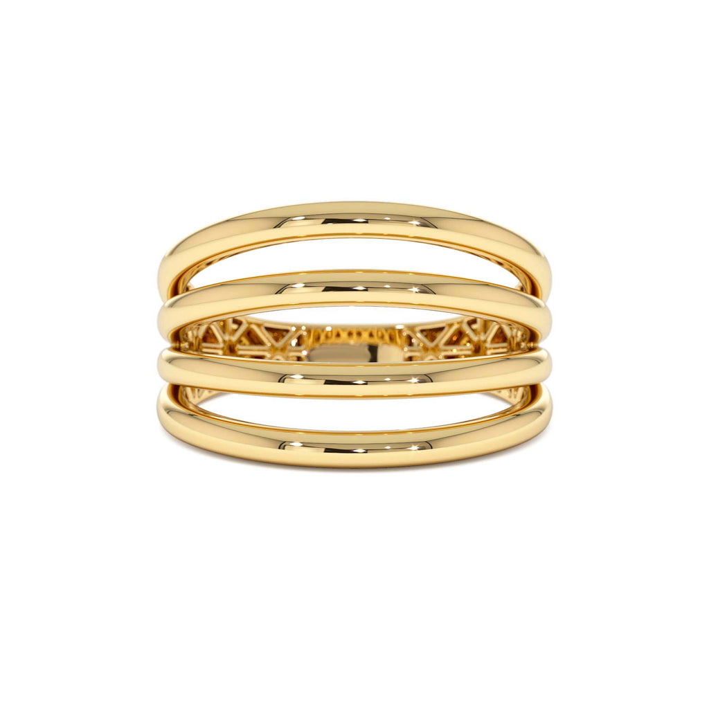 14k Gold Four Band Statement Ring by Orlina Fine