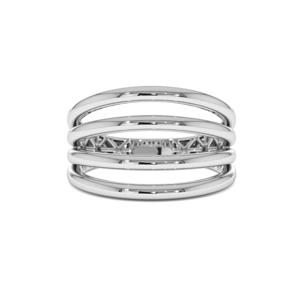 14k Gold Four Band Statement Ring - view 3