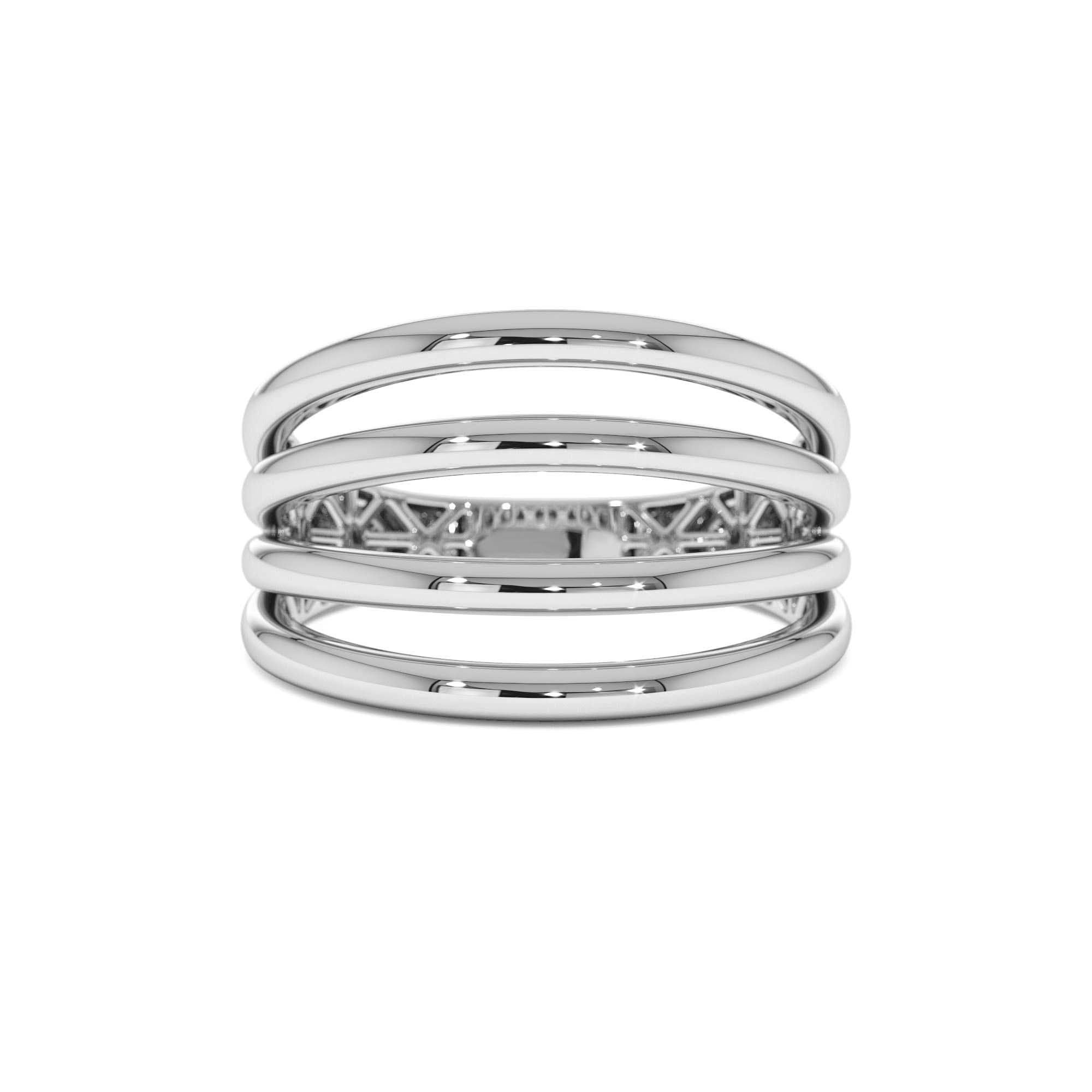 14k Gold Four Band Statement Ring - view 3