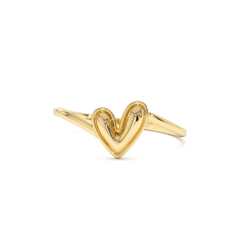 14k Gold Love Heart Ring by Orlina Fine
