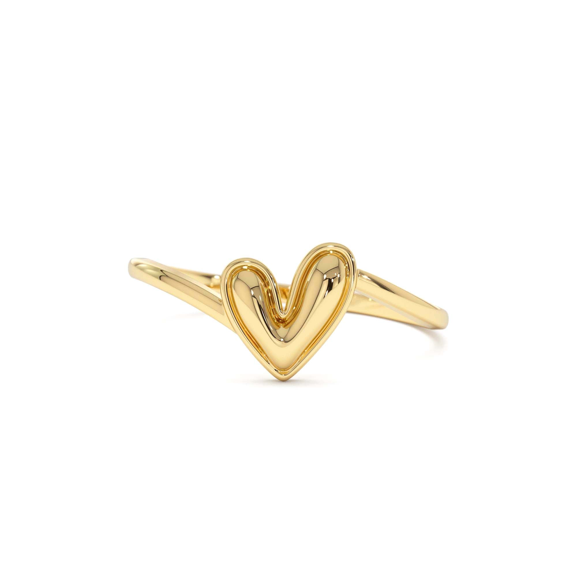 14k Gold Love Heart Ring by Orlina Fine