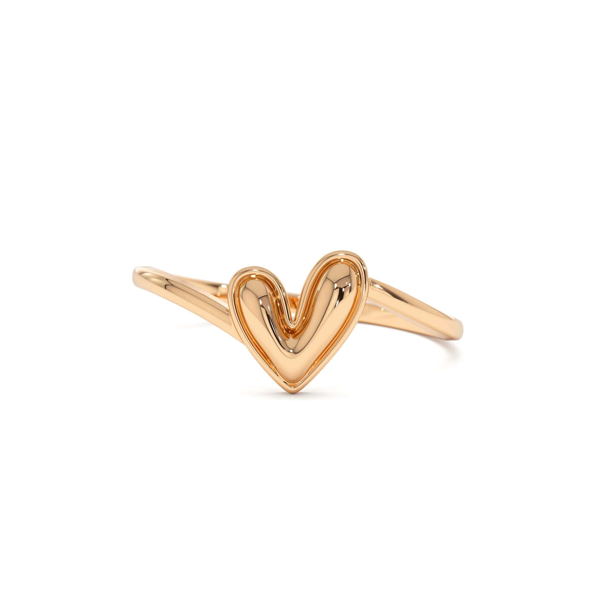 14k Gold Love Heart Ring - view 2