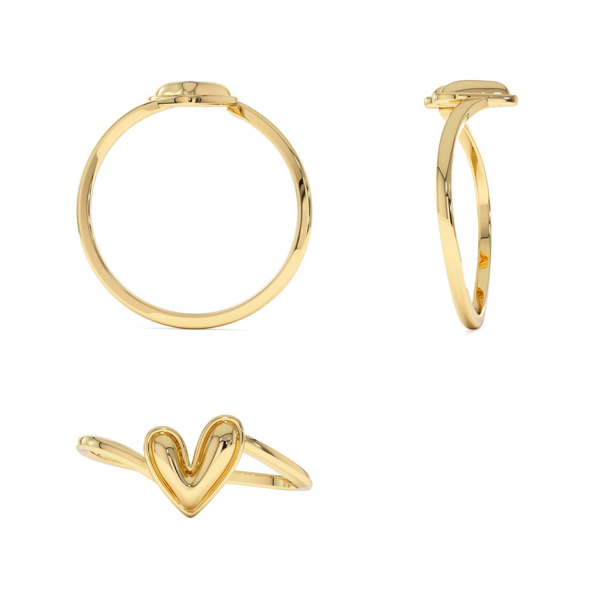 14k Gold Love Heart Ring - view 5