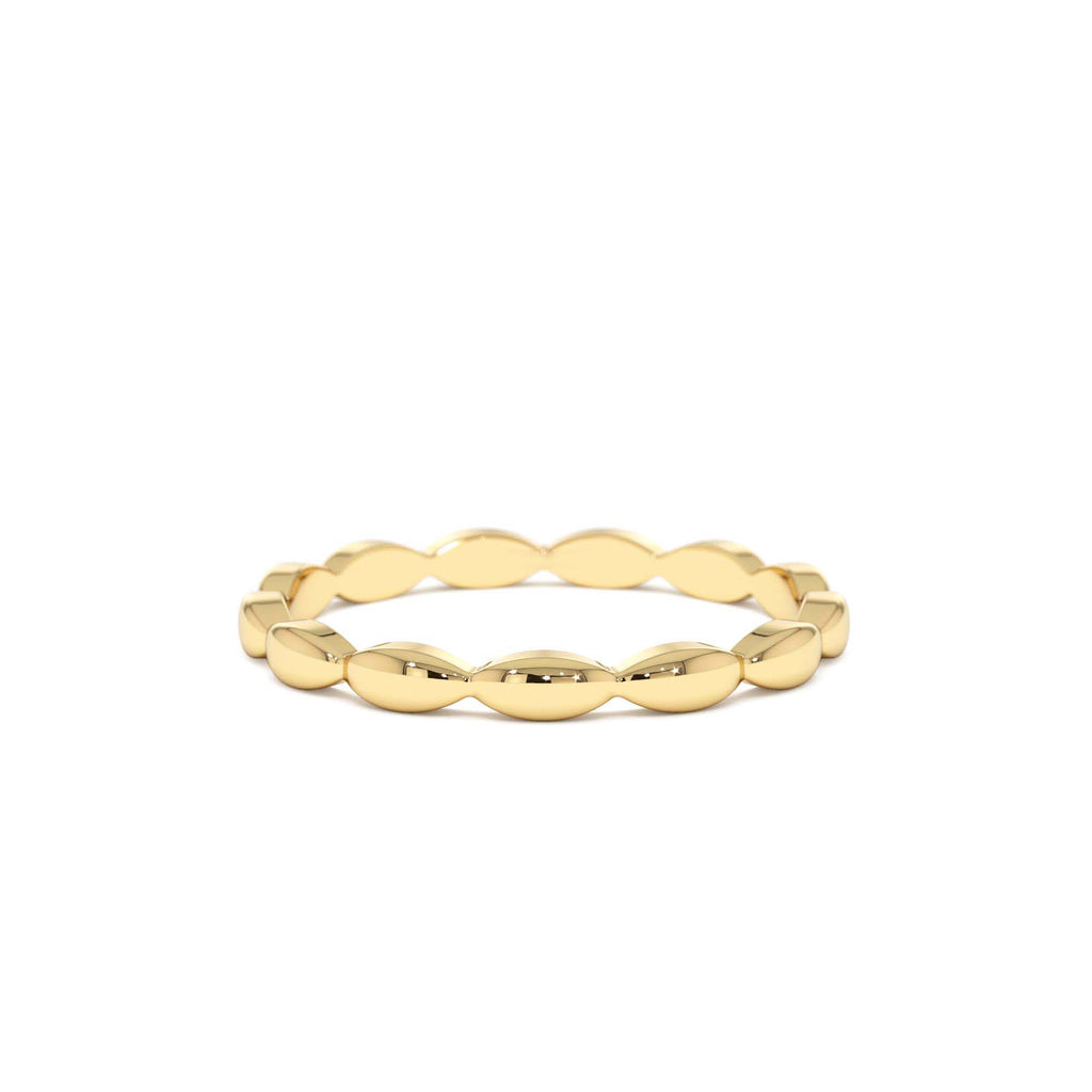 14k Plain Gold Minimalist Marquise Shape Ring by Orlina Fine