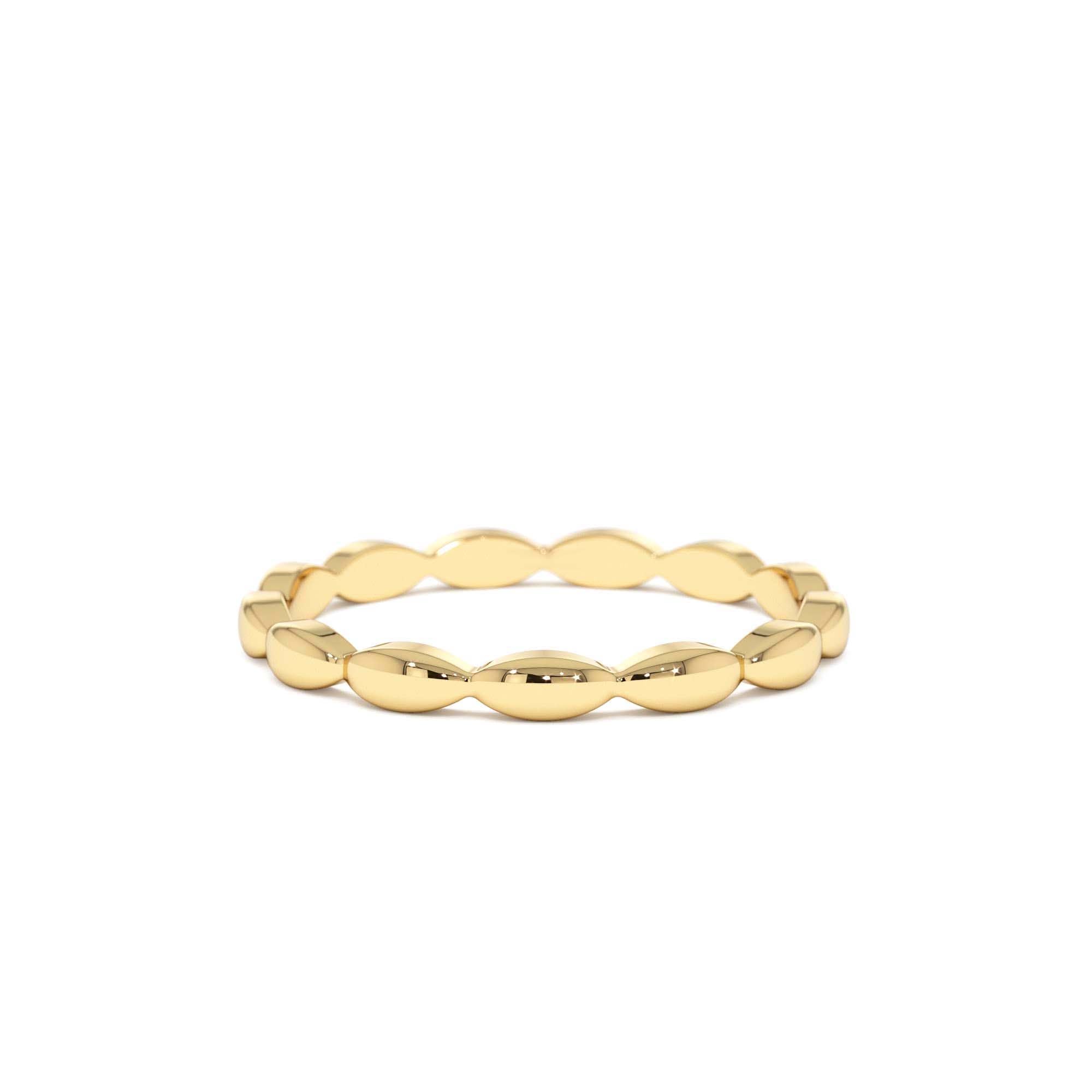 14k Plain Gold Minimalist Marquise Shape Ring by Orlina Fine
