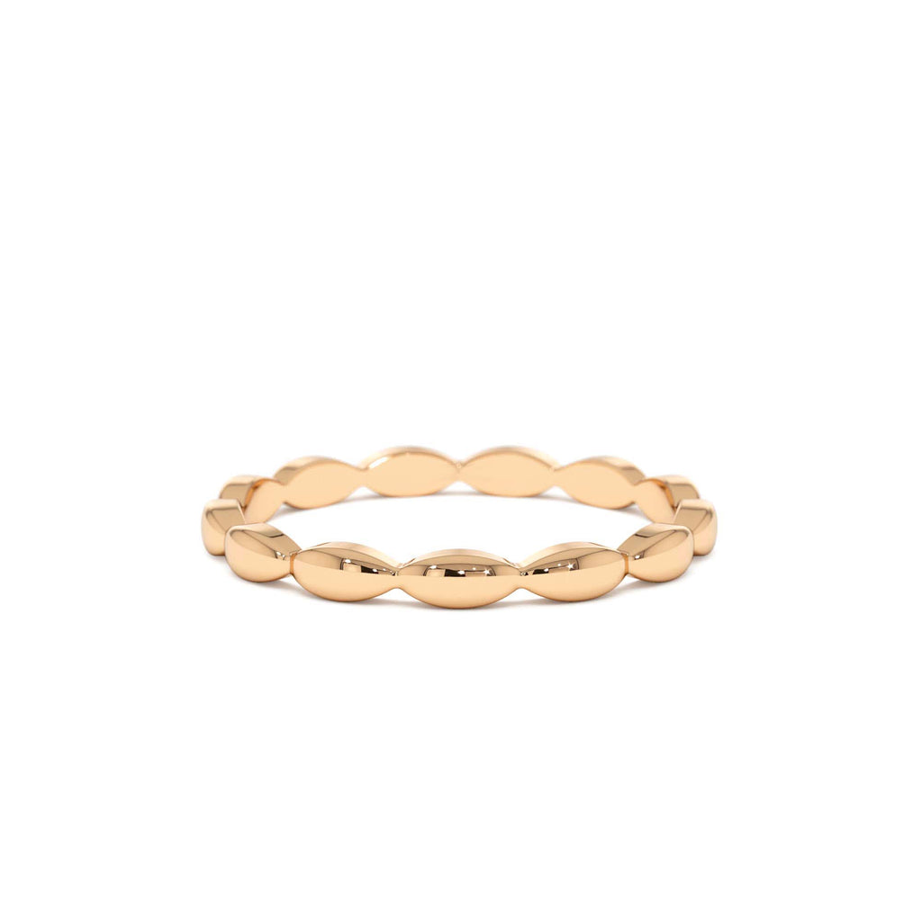 14k Plain Gold Minimalist Marquise Shape Ring - view 2