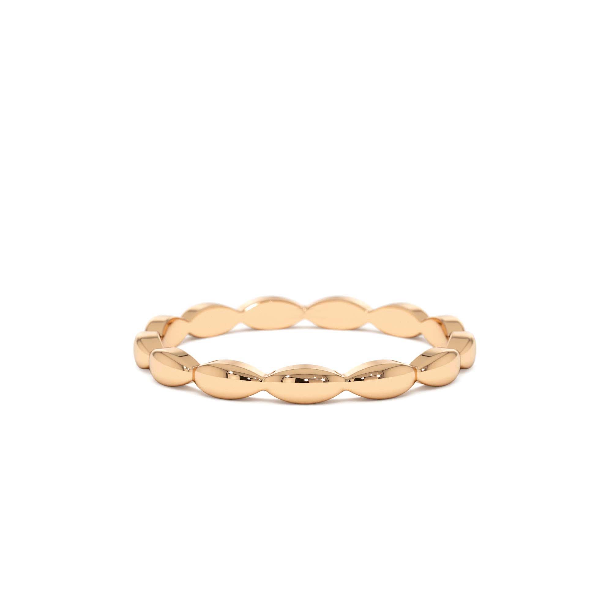 14k Plain Gold Minimalist Marquise Shape Ring - view 2