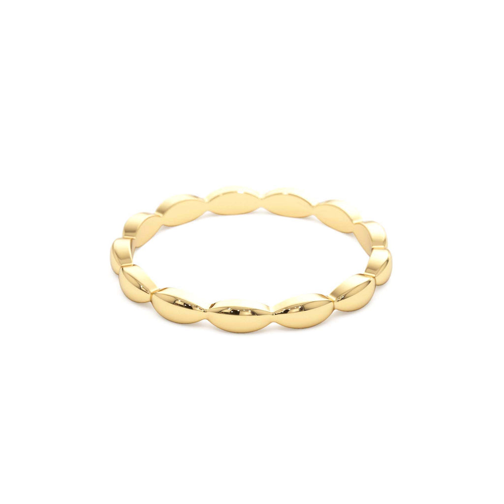 14k Plain Gold Minimalist Marquise Shape Ring - view 4