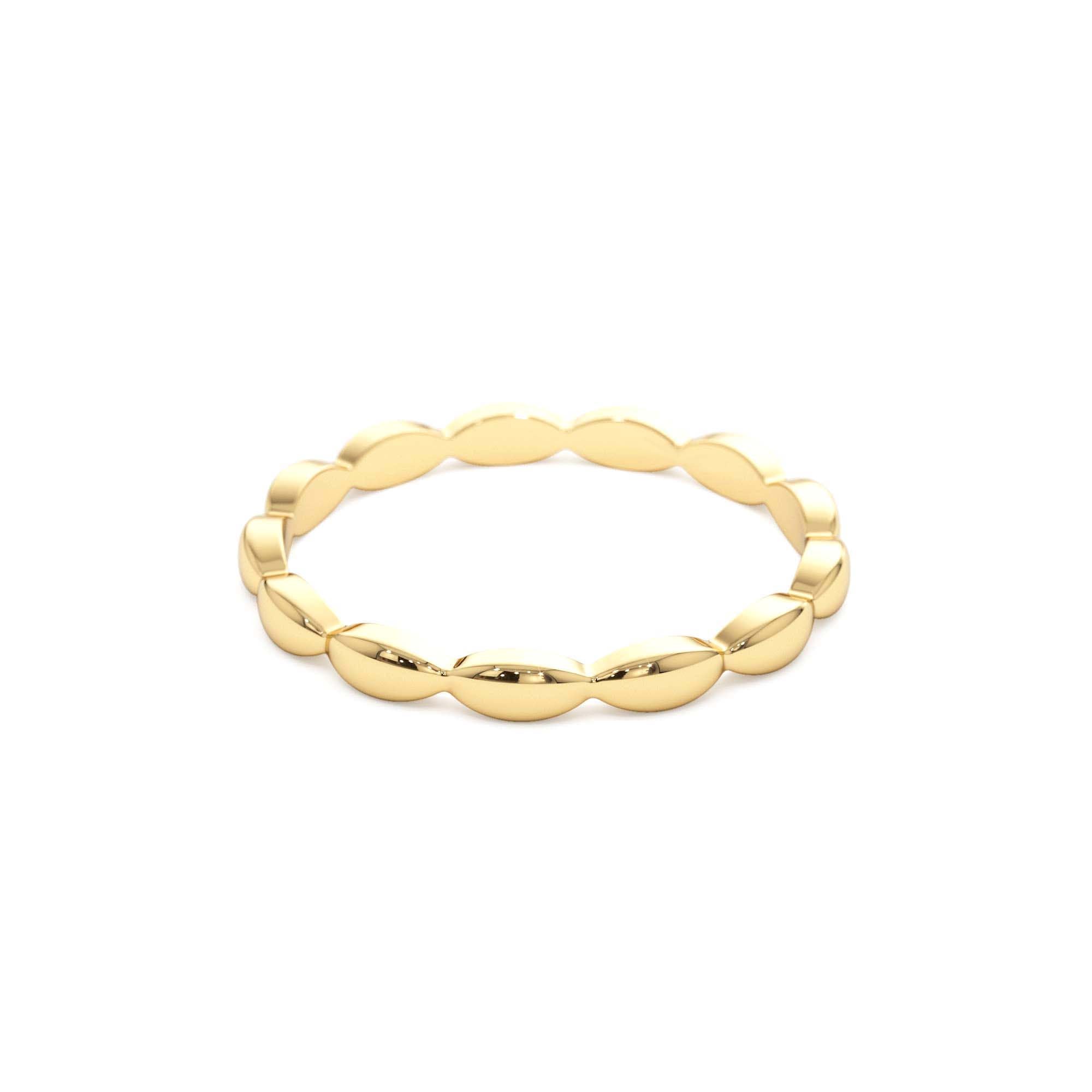 14k Plain Gold Minimalist Marquise Shape Ring - view 4