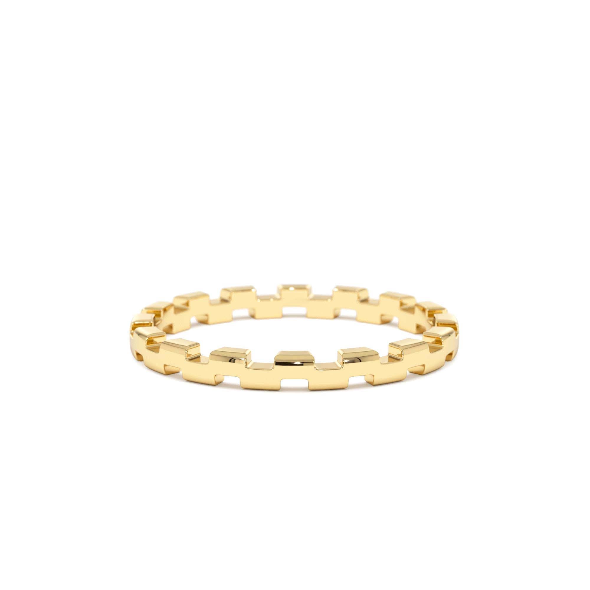 14k Gold Stackable Link Ring by Orlina Fine