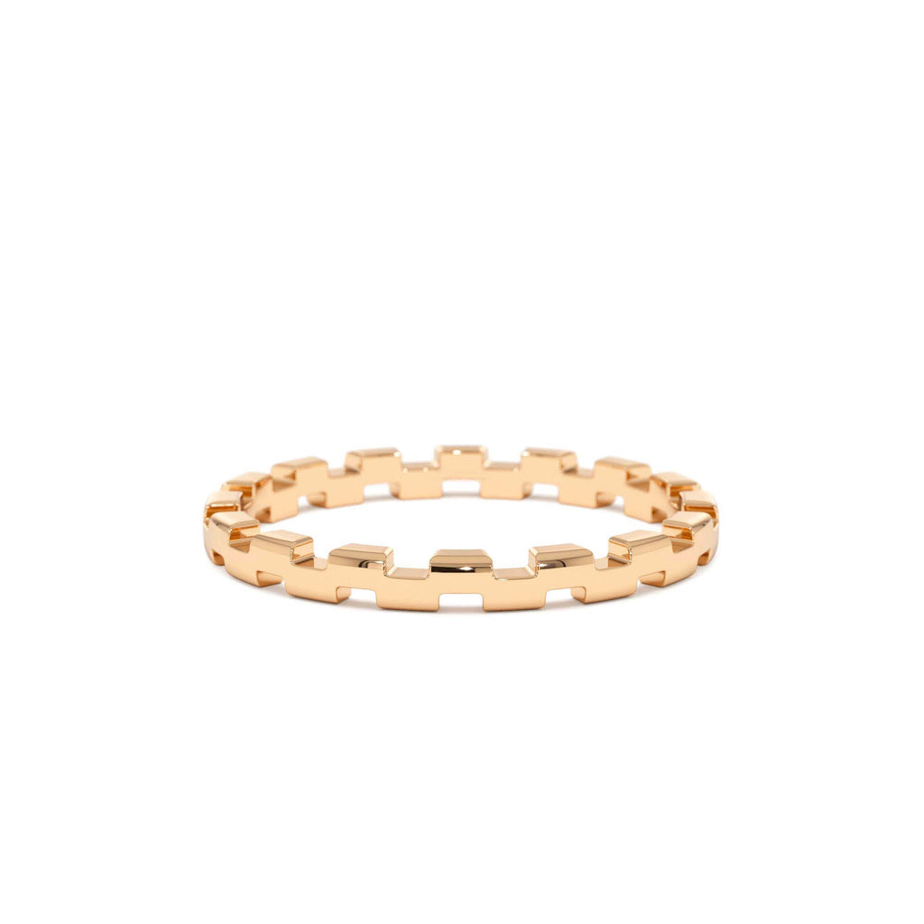 14k Gold Stackable Link Ring - view 2