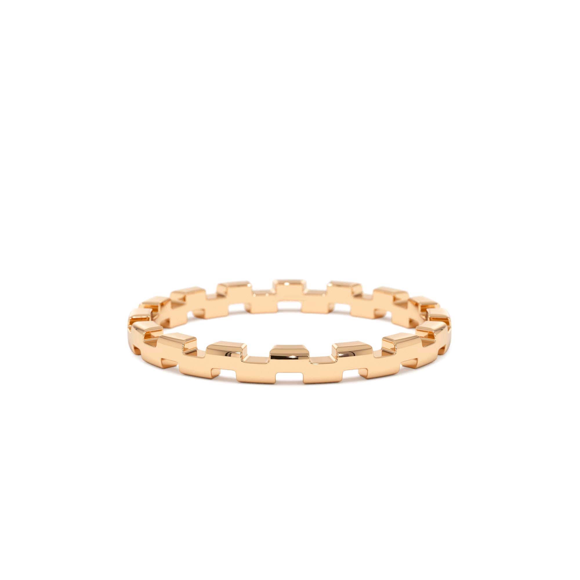 14k Gold Stackable Link Ring - view 2