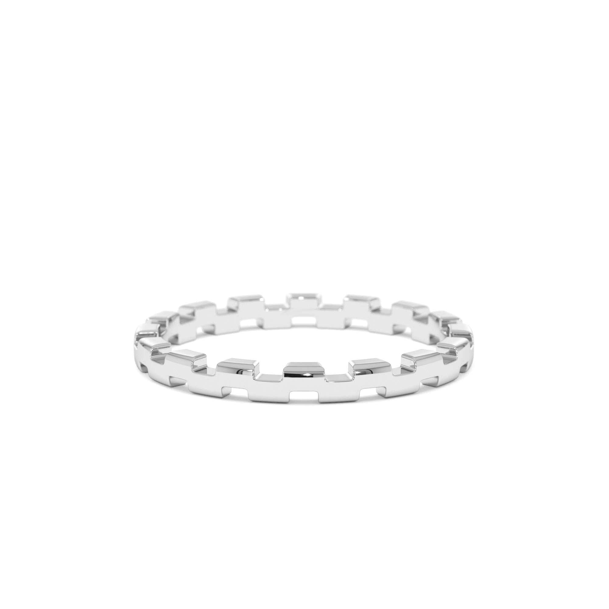 14k Gold Stackable Link Ring - view 3
