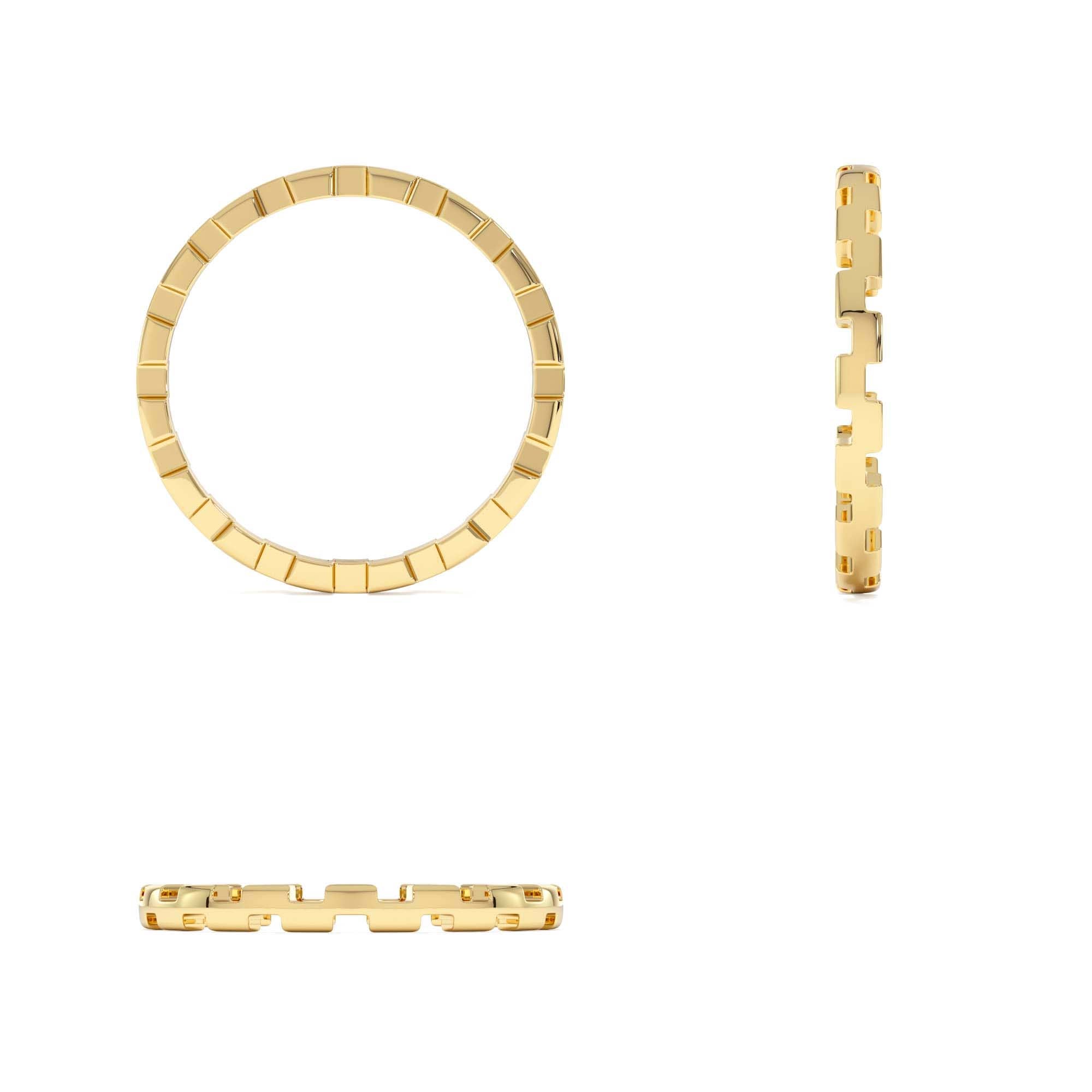 14k Gold Stackable Link Ring - view 5