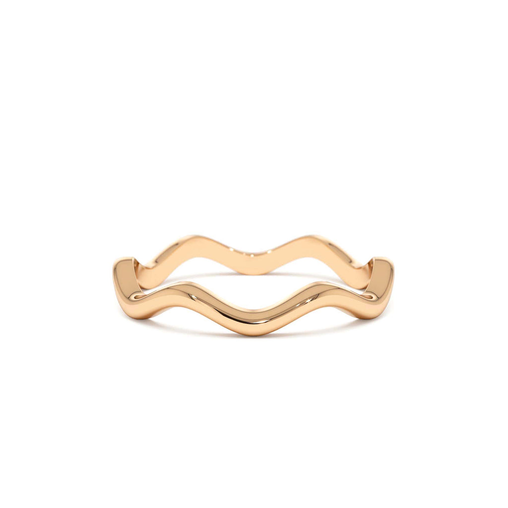 14k Gold Minimalist Wave Ring - view 2