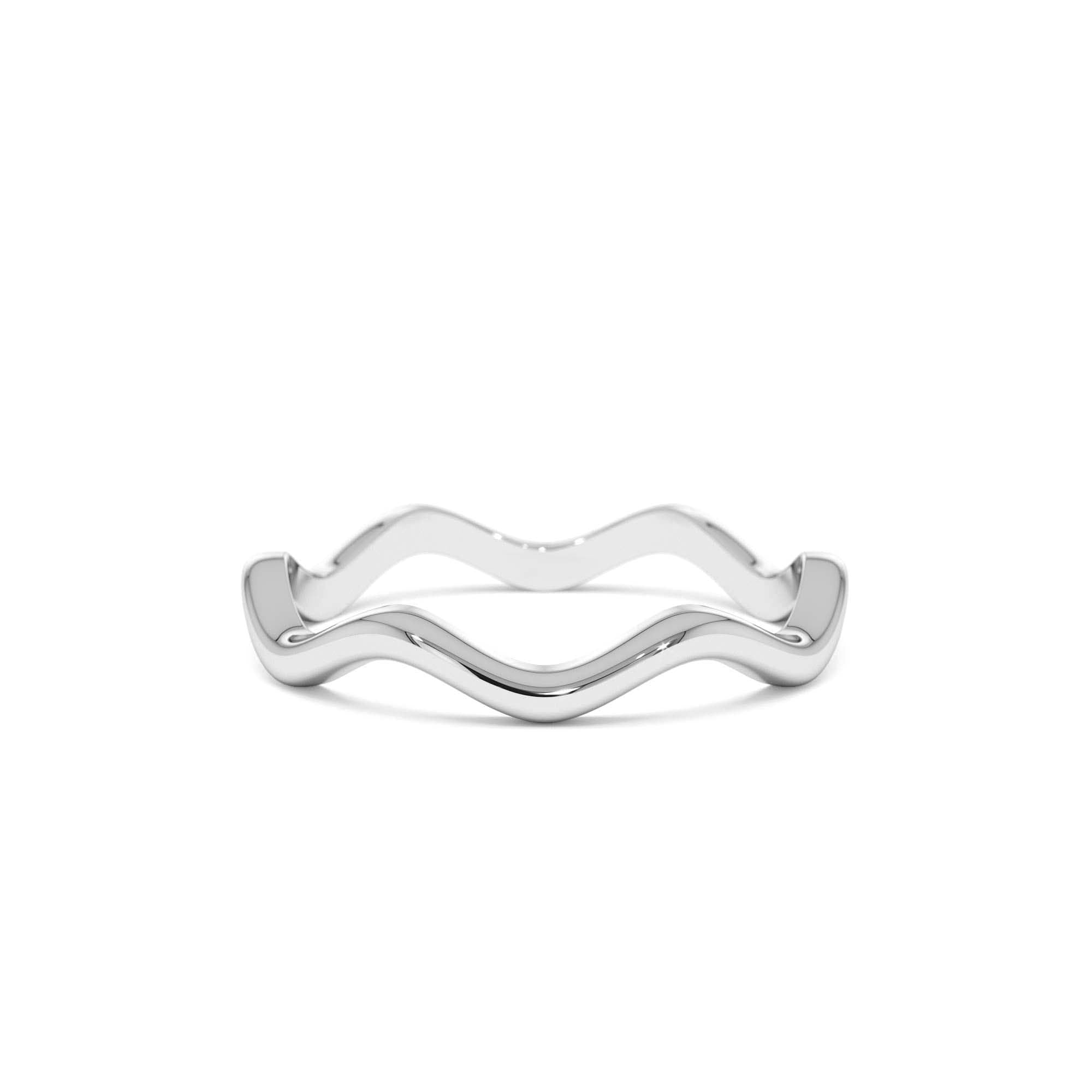 14k Gold Minimalist Wave Ring - view 3