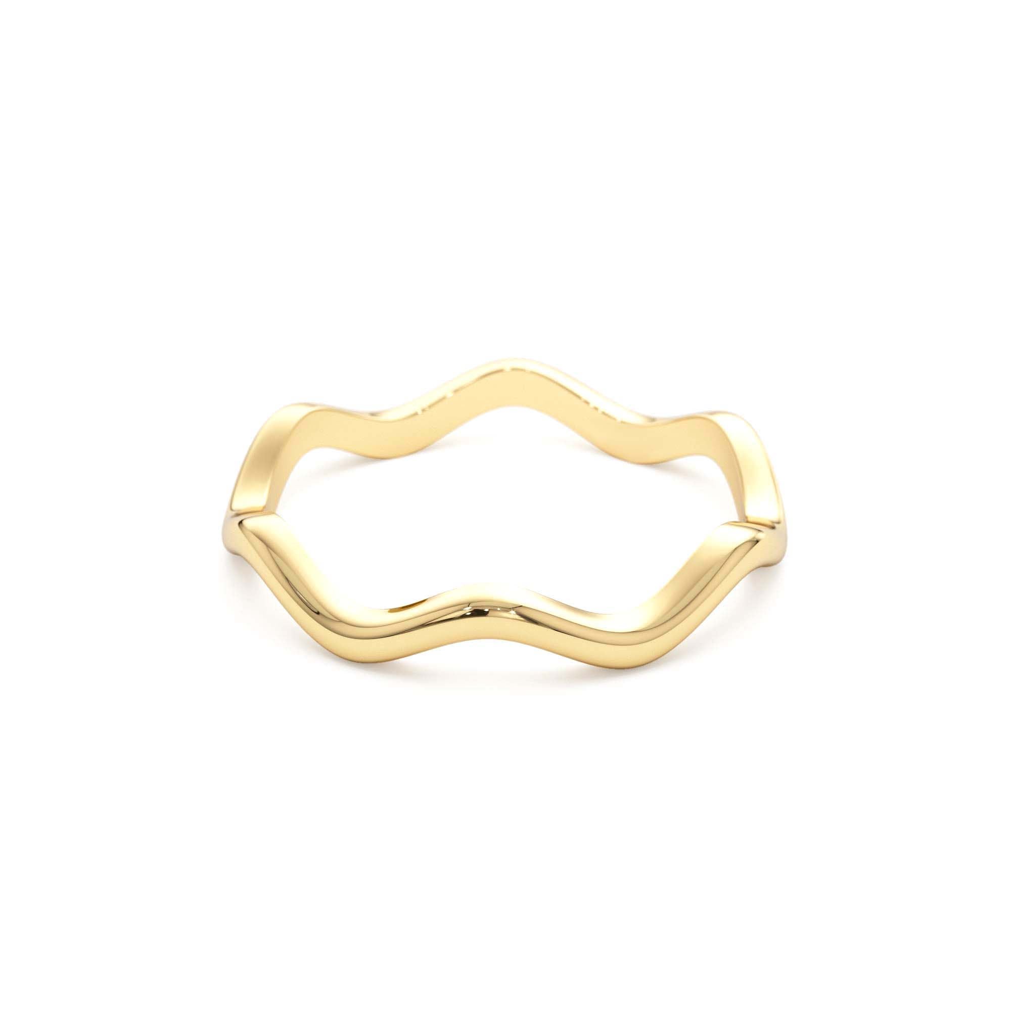 14k Gold Minimalist Wave Ring - view 4