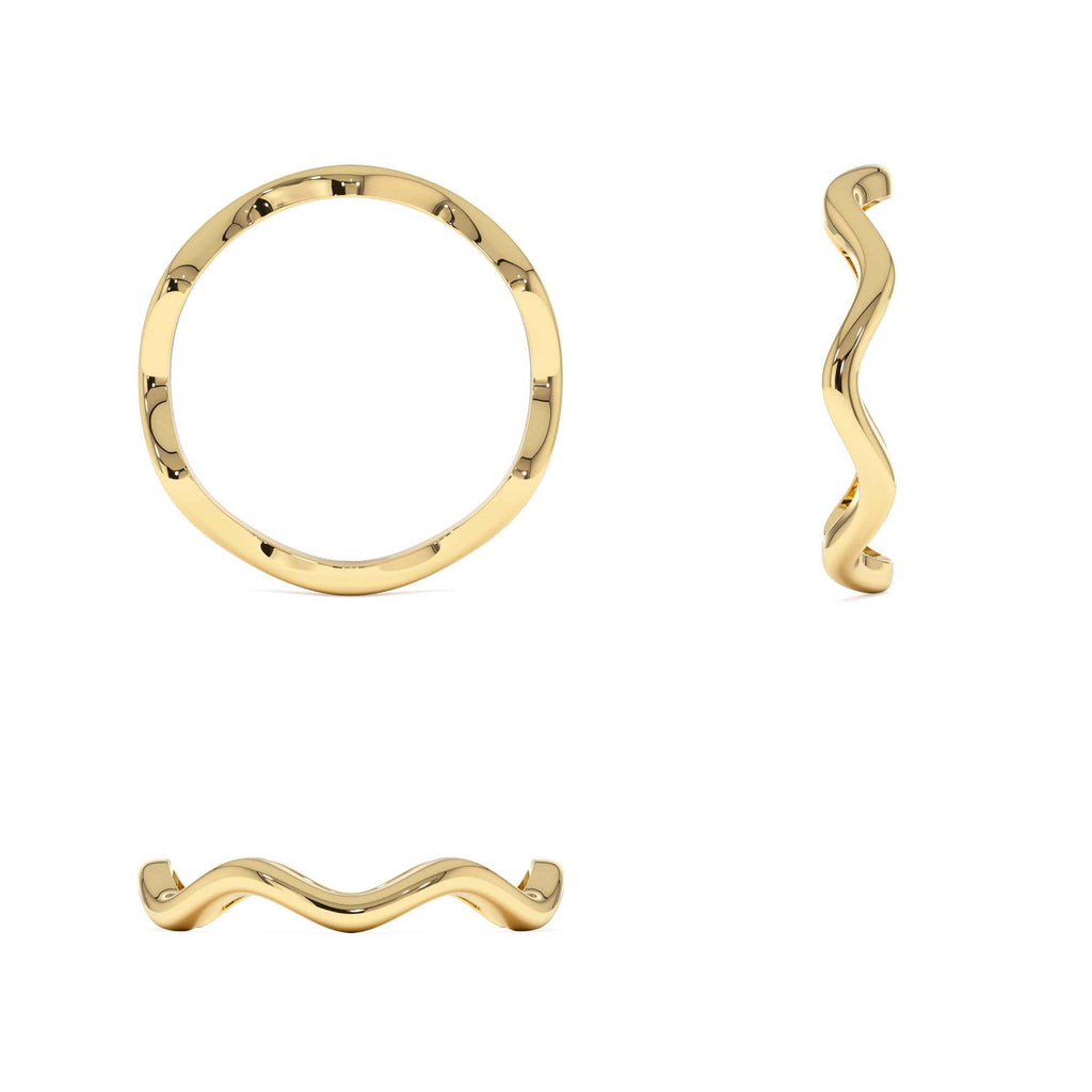 14k Gold Minimalist Wave Ring - view 5