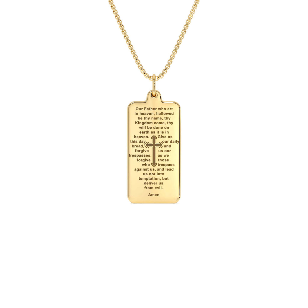 14K Lord’s Prayer Tag Pendant by Orlina Fine