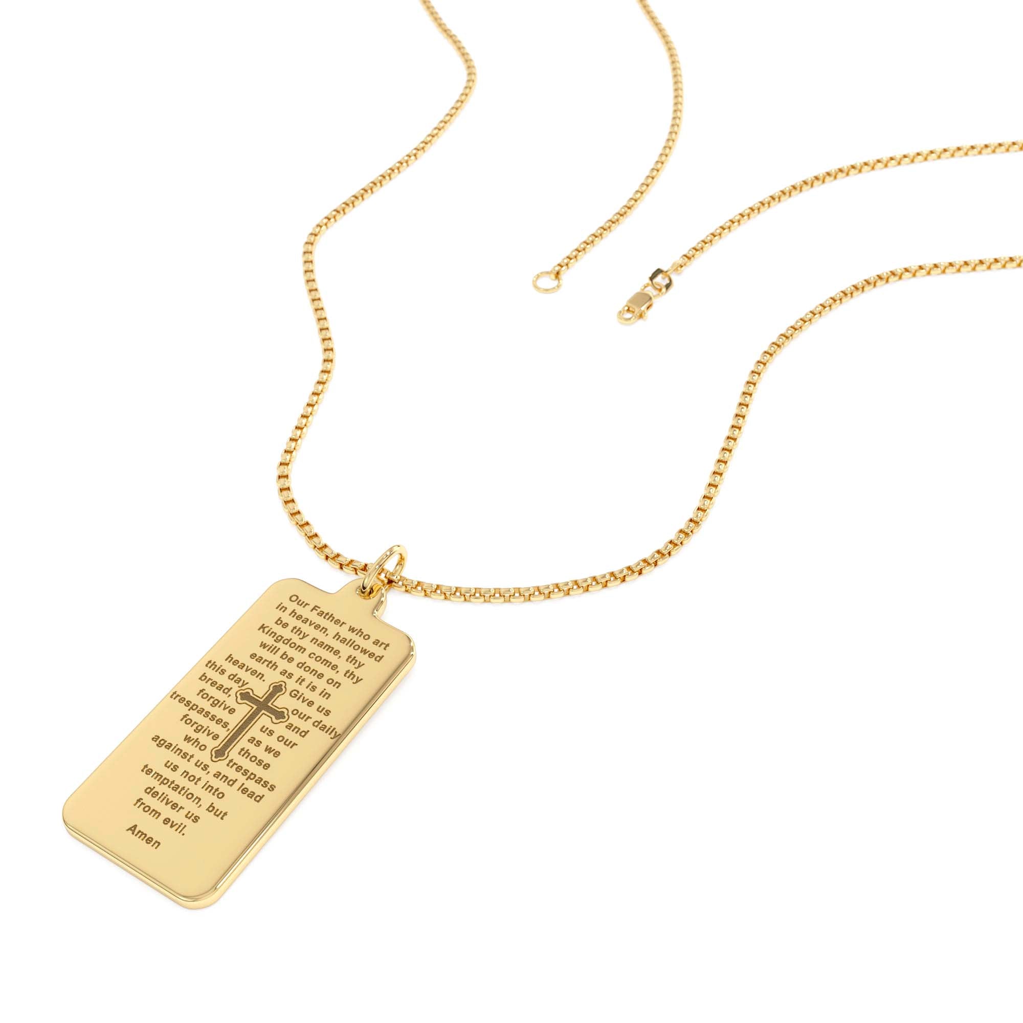 14K Lord’s Prayer Tag Pendant - view 2