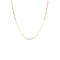 14k Two-Tone Link Layering Paperclip Necklace by Orlina Fine