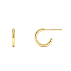 14K 2MM Dainty Gold Hoops - view 2