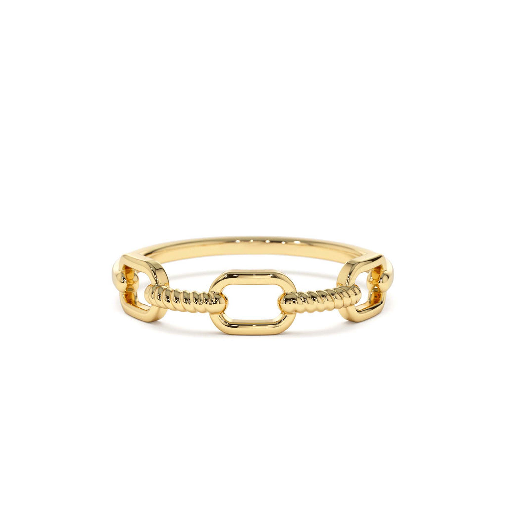 14K Twisted Unique Rope Band by Orlina Fine