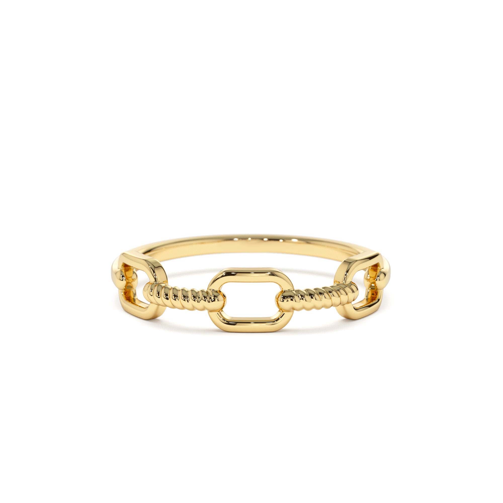 14K Twisted Unique Rope Band by Orlina Fine