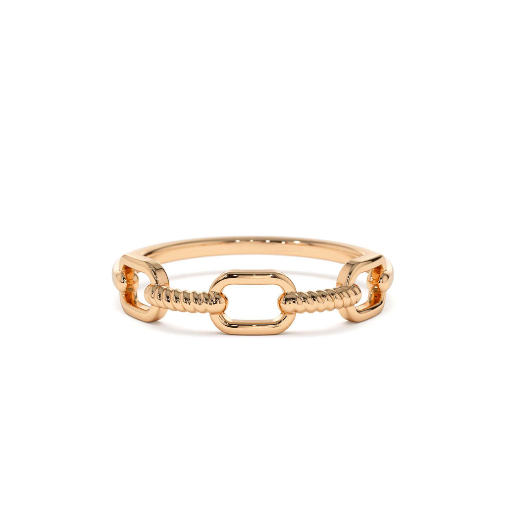 14K Twisted Unique Rope Band - view 2