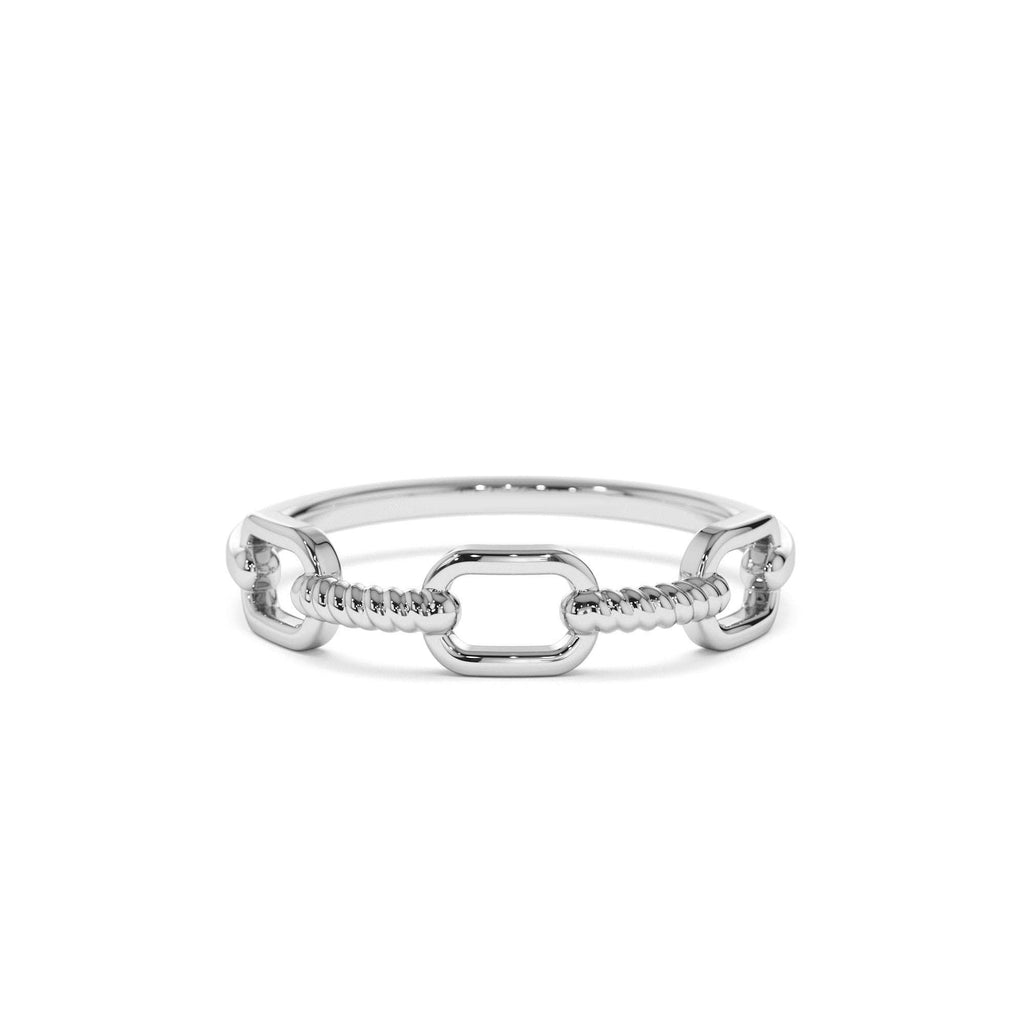 14K Twisted Unique Rope Band - view 3