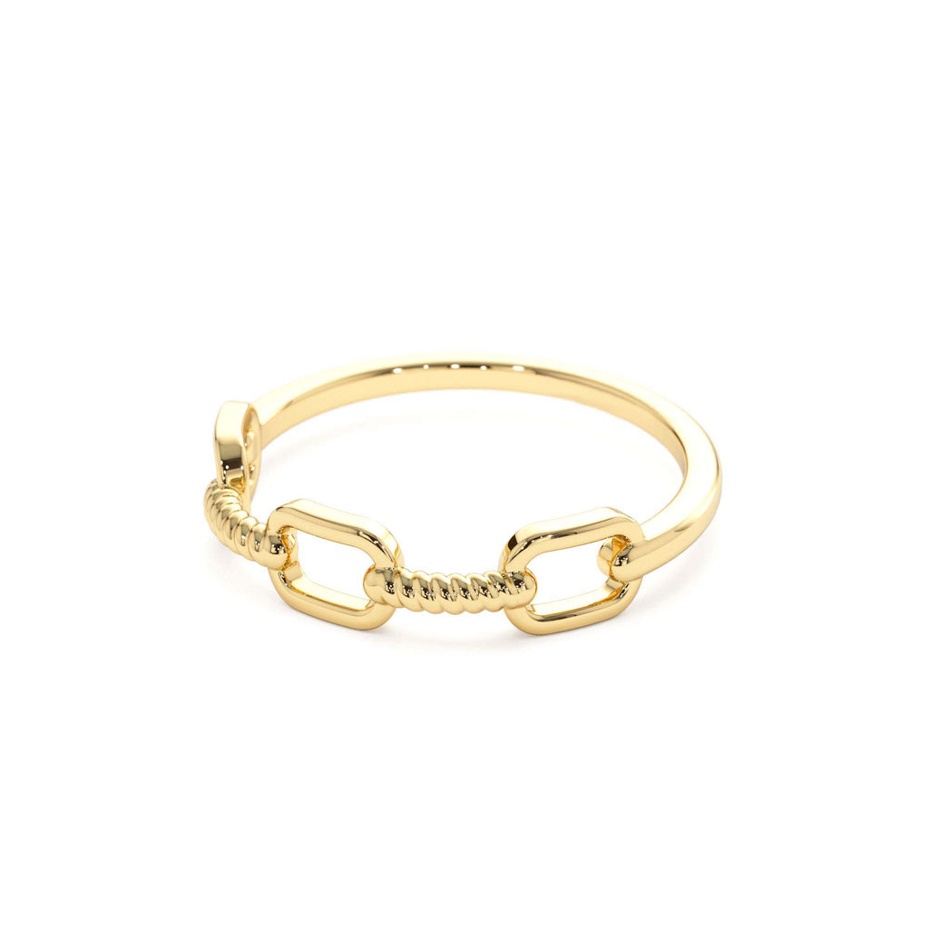 14K Twisted Unique Rope Band - view 4