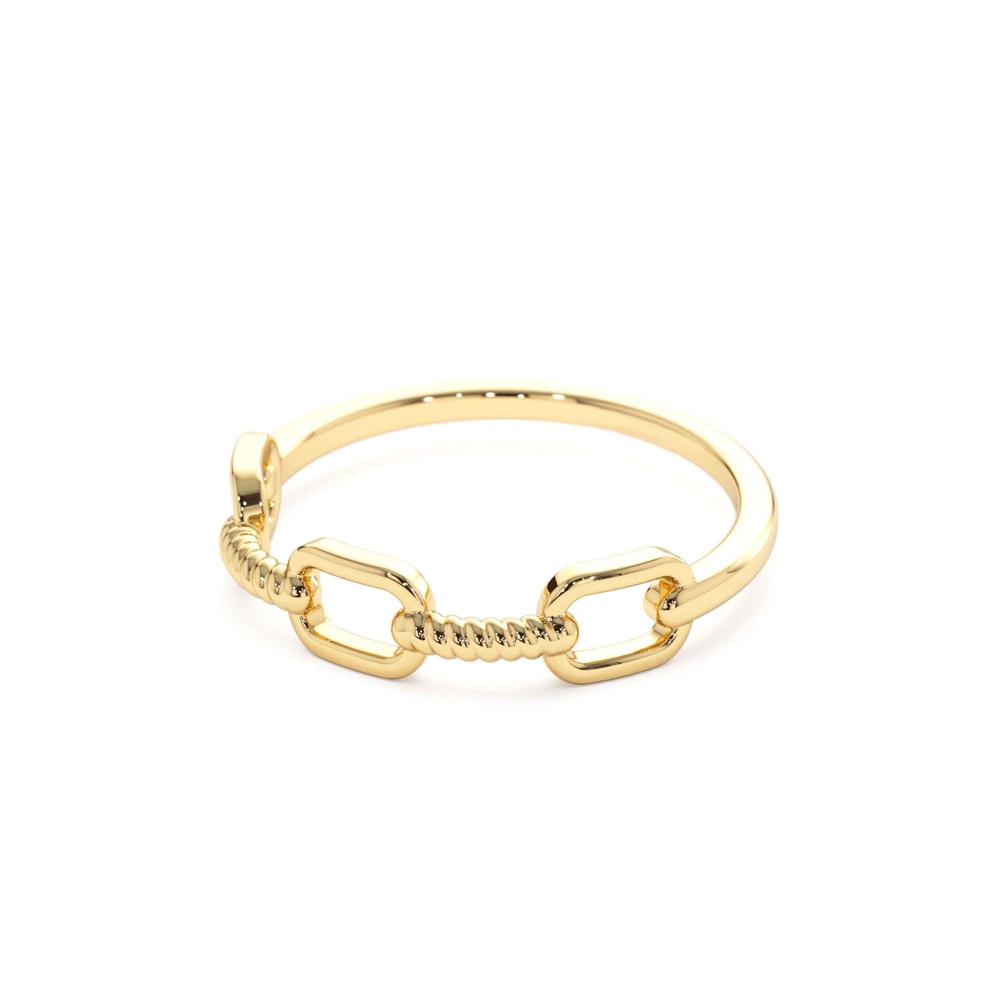 14K Twisted Unique Rope Band - view 4