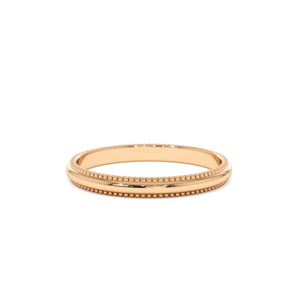 14kt Milgraine Edge Wedding Band - view 2