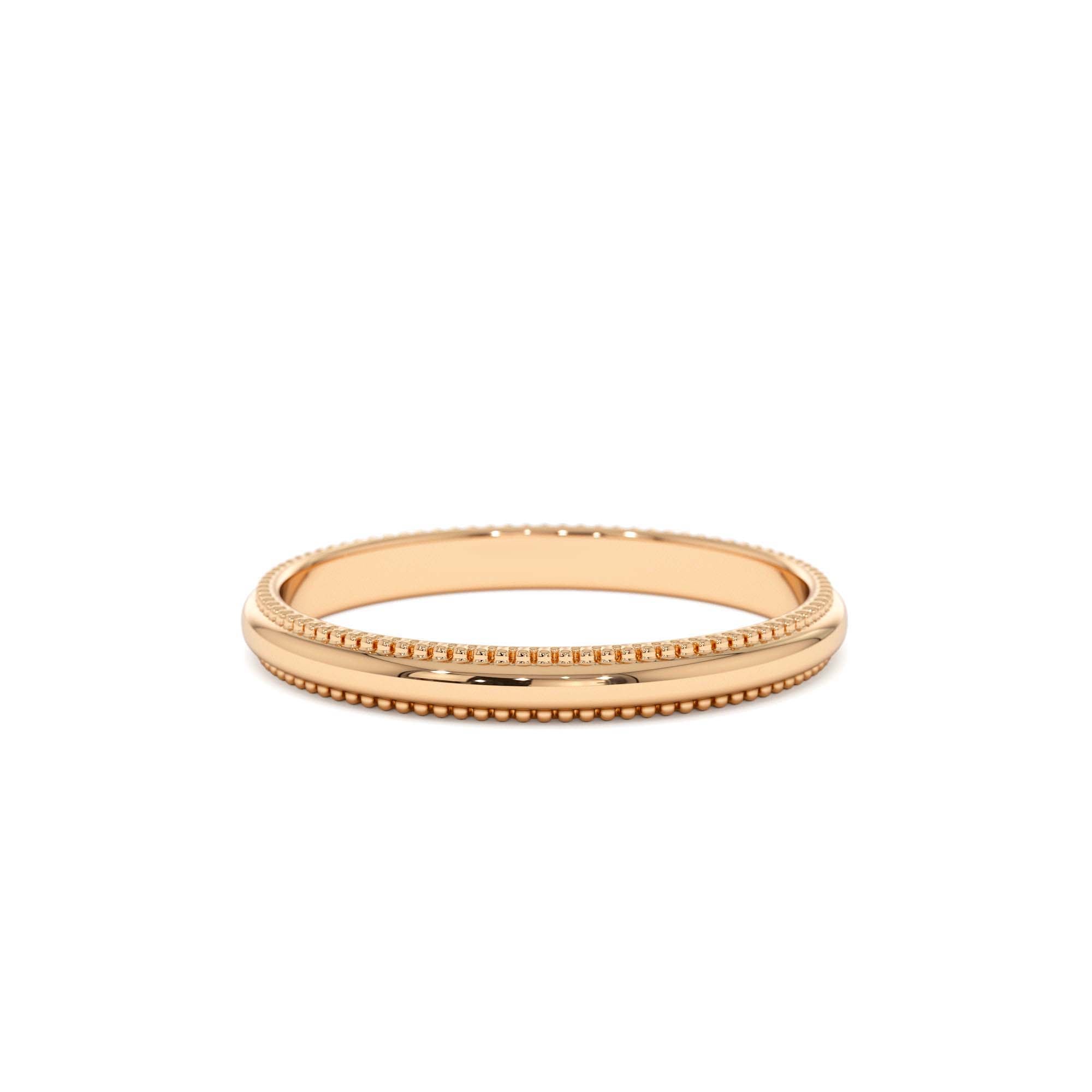 14kt Milgraine Edge Wedding Band - view 2