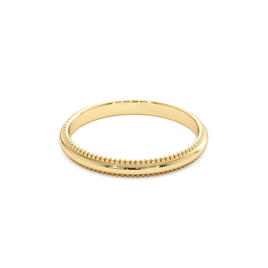14kt Milgraine Edge Wedding Band - view 4