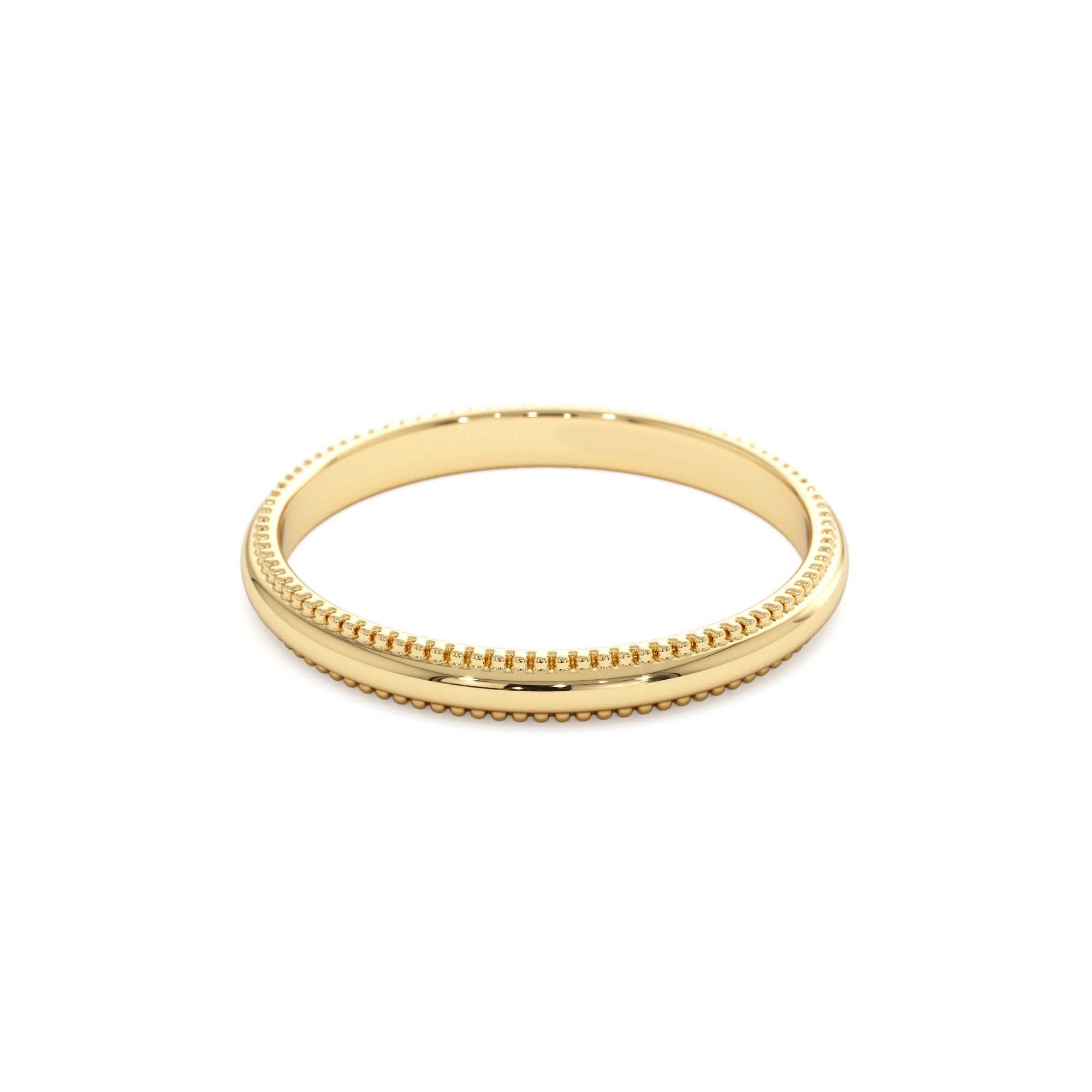 14kt Milgraine Edge Wedding Band - view 4