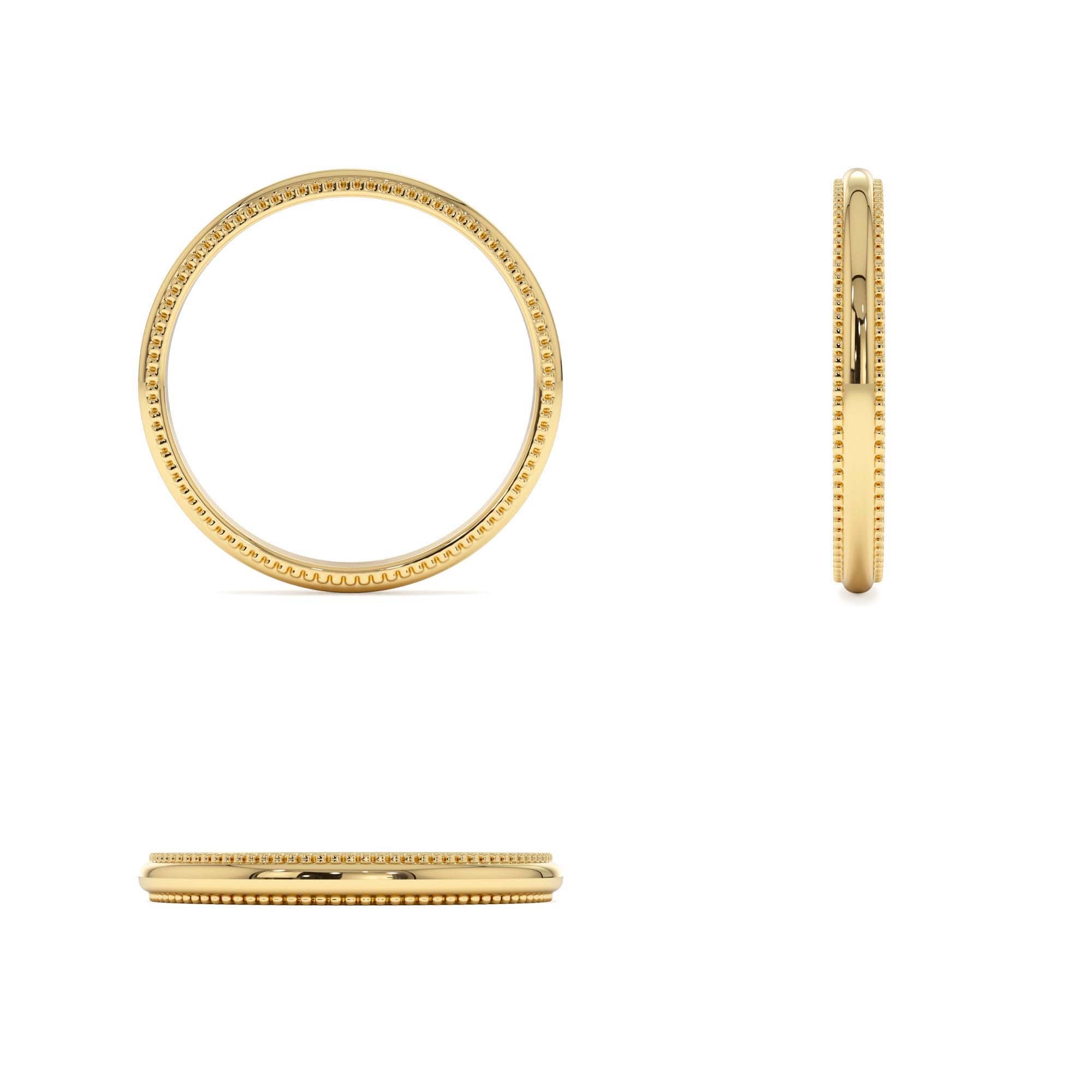 14kt Milgraine Edge Wedding Band - view 5
