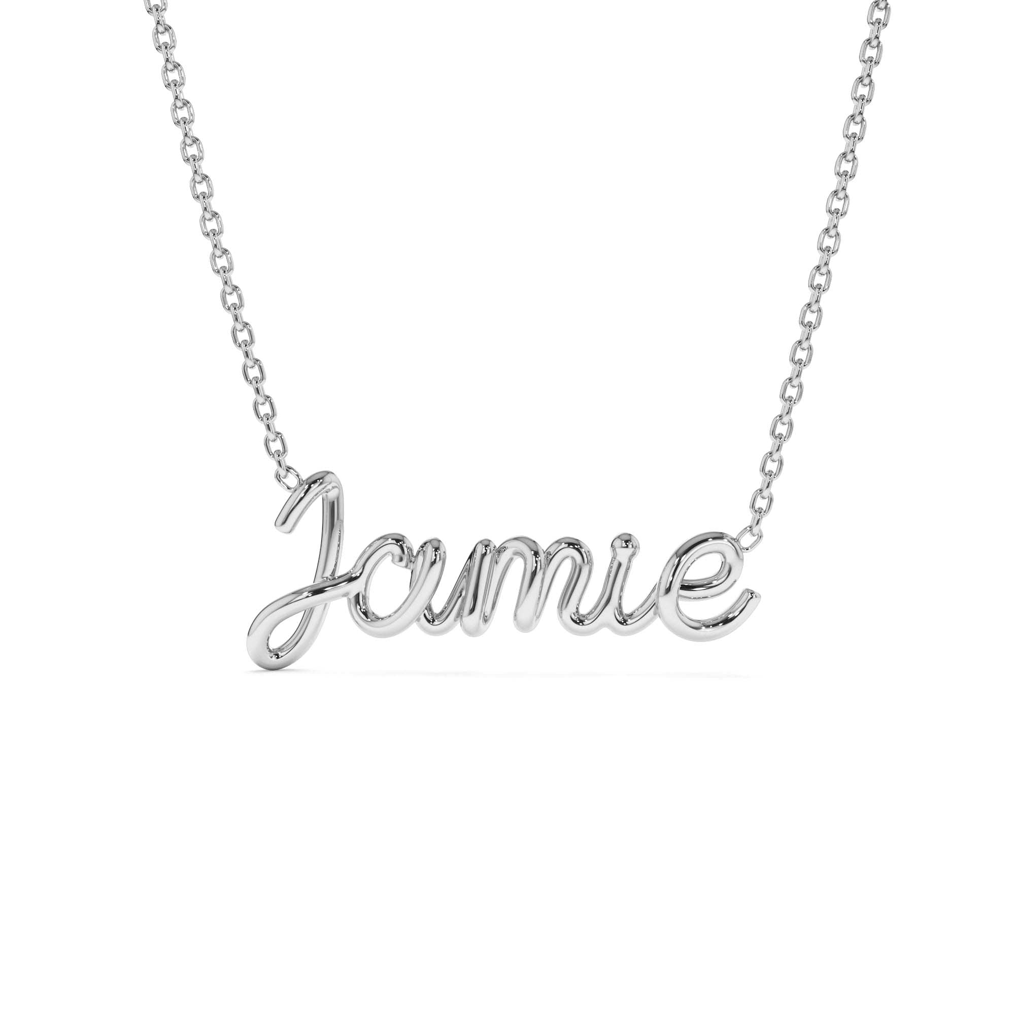 14K Wire Script Custom Name Necklace - view 3