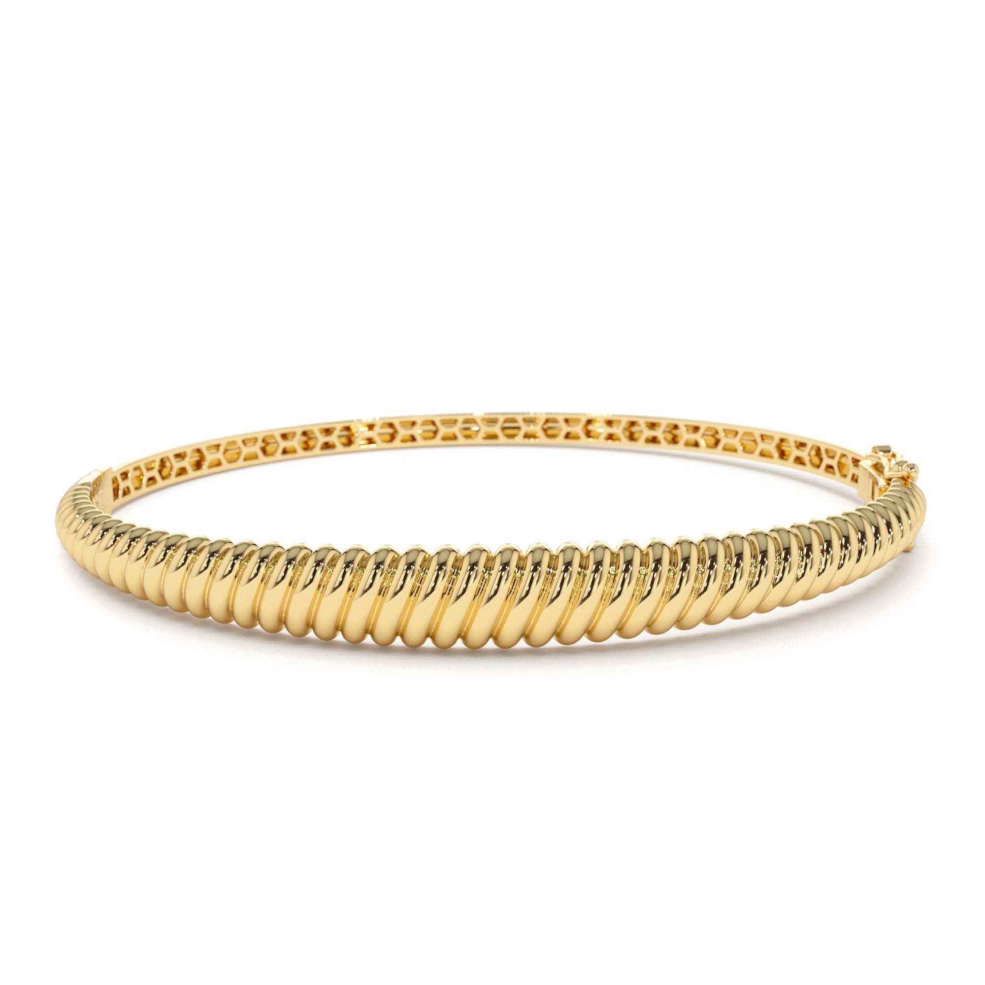 14K Gold Twist Bangle Bracelet by Orlina Fine