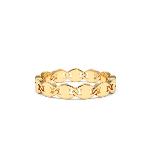 14K Chain Link Ring by Orlina Fine