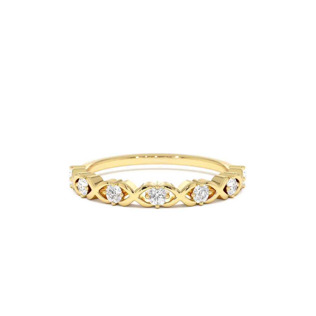 14k X O Design Diamond Wedding RIng by Orlina Fine