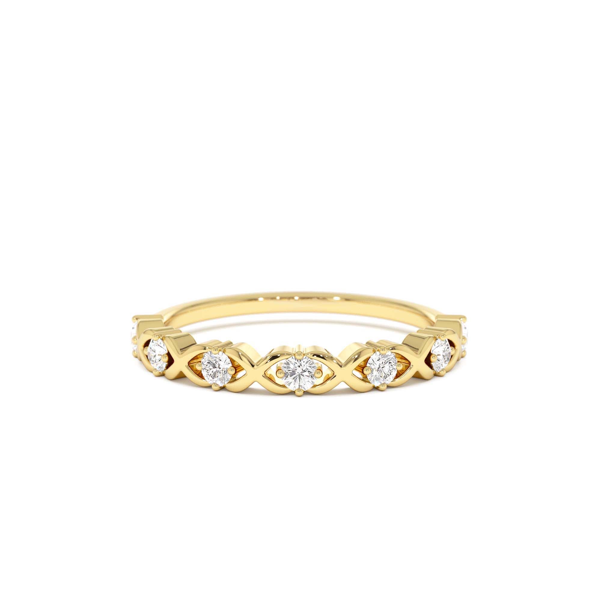 14k X O Design Diamond Wedding RIng by Orlina Fine