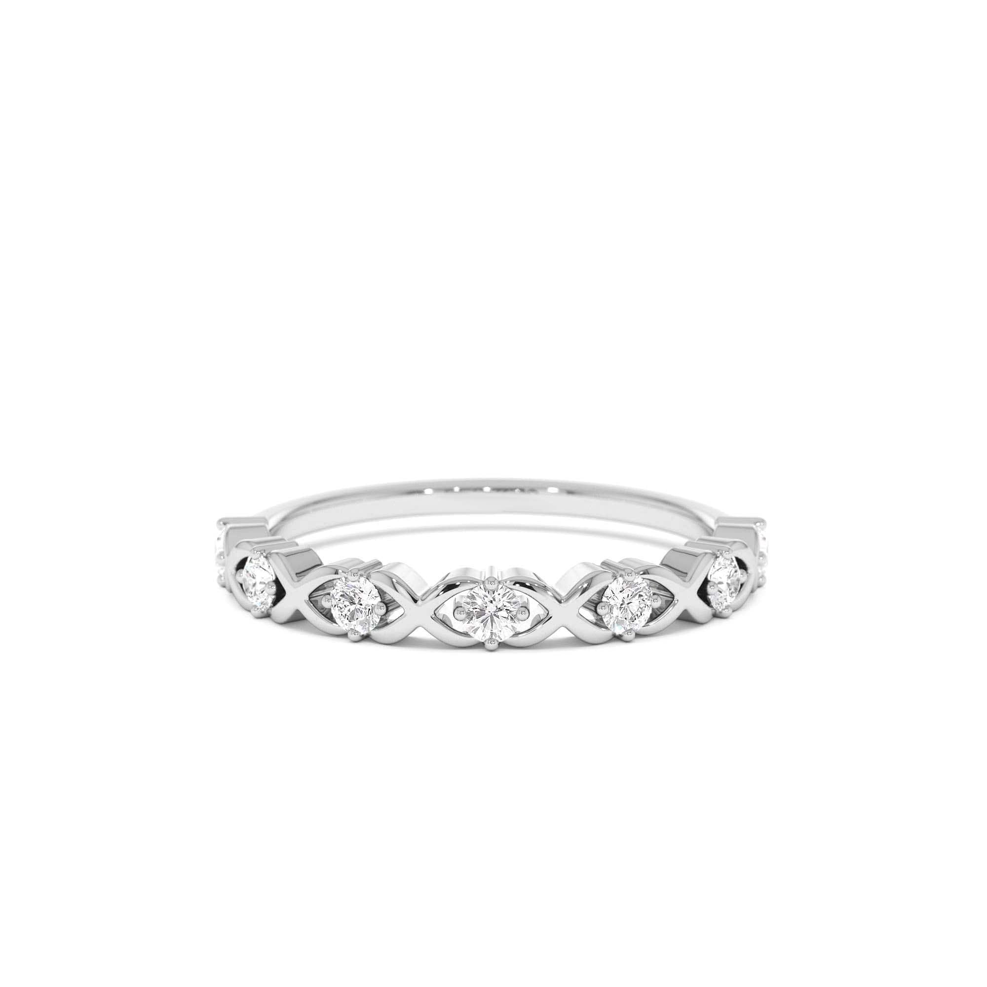 14k X O Design Diamond Wedding RIng - view 3