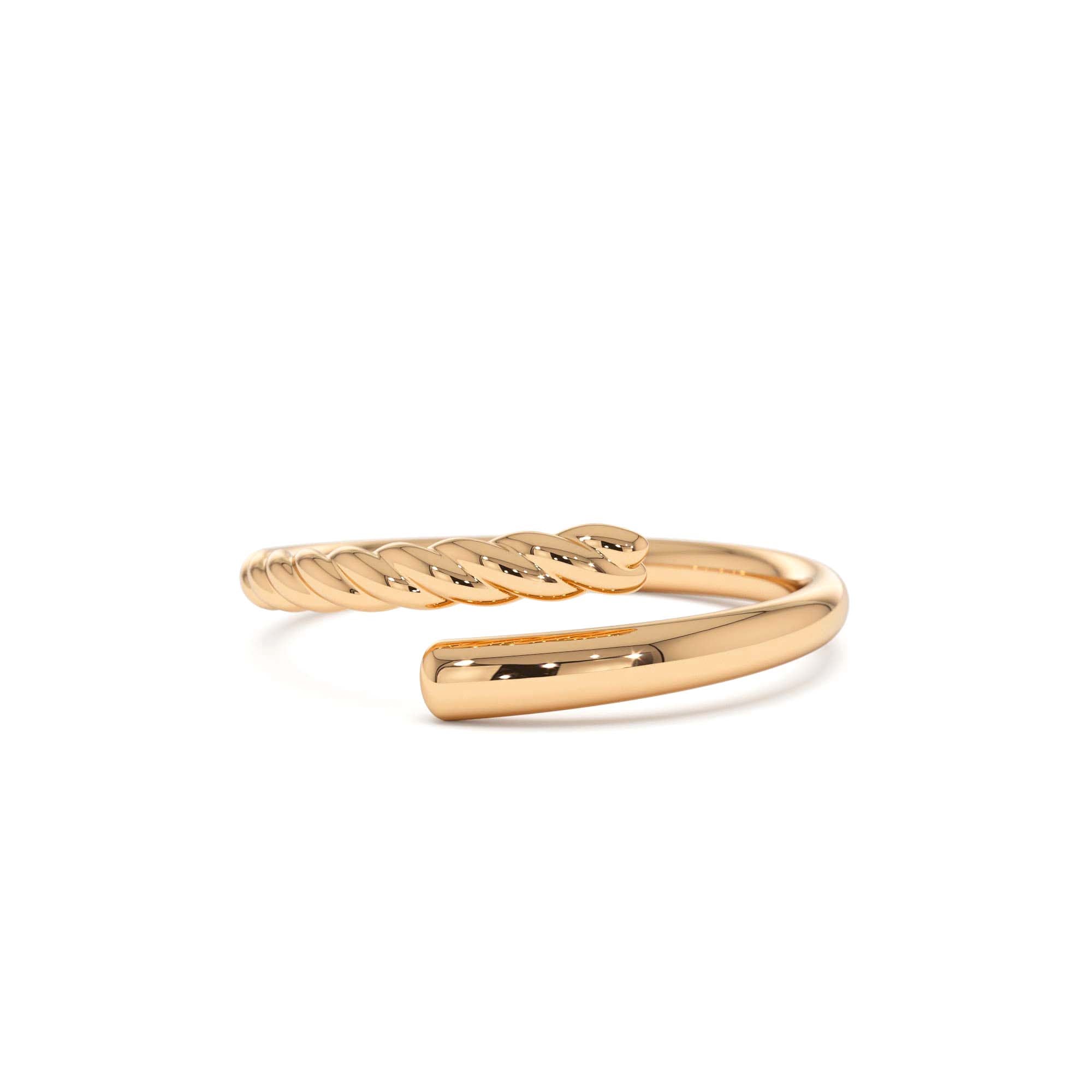 14k Open Band Twist Rope Design Ring - view 2