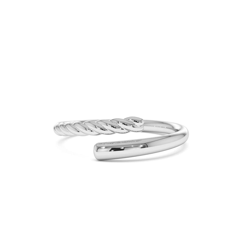 14k Open Band Twist Rope Design Ring - view 3