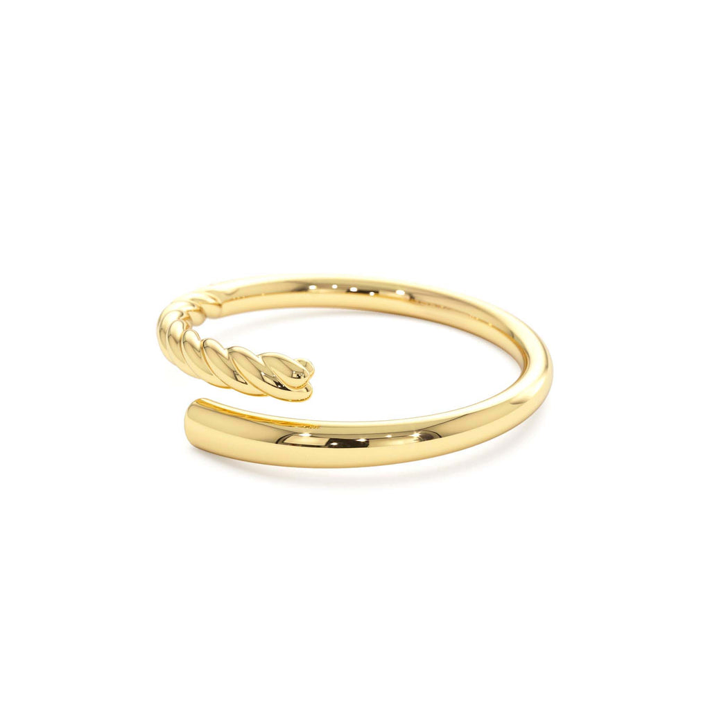14k Open Band Twist Rope Design Ring - view 4
