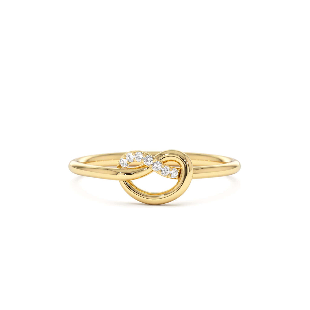 14k Love Knot Diamond Ring by Orlina Fine