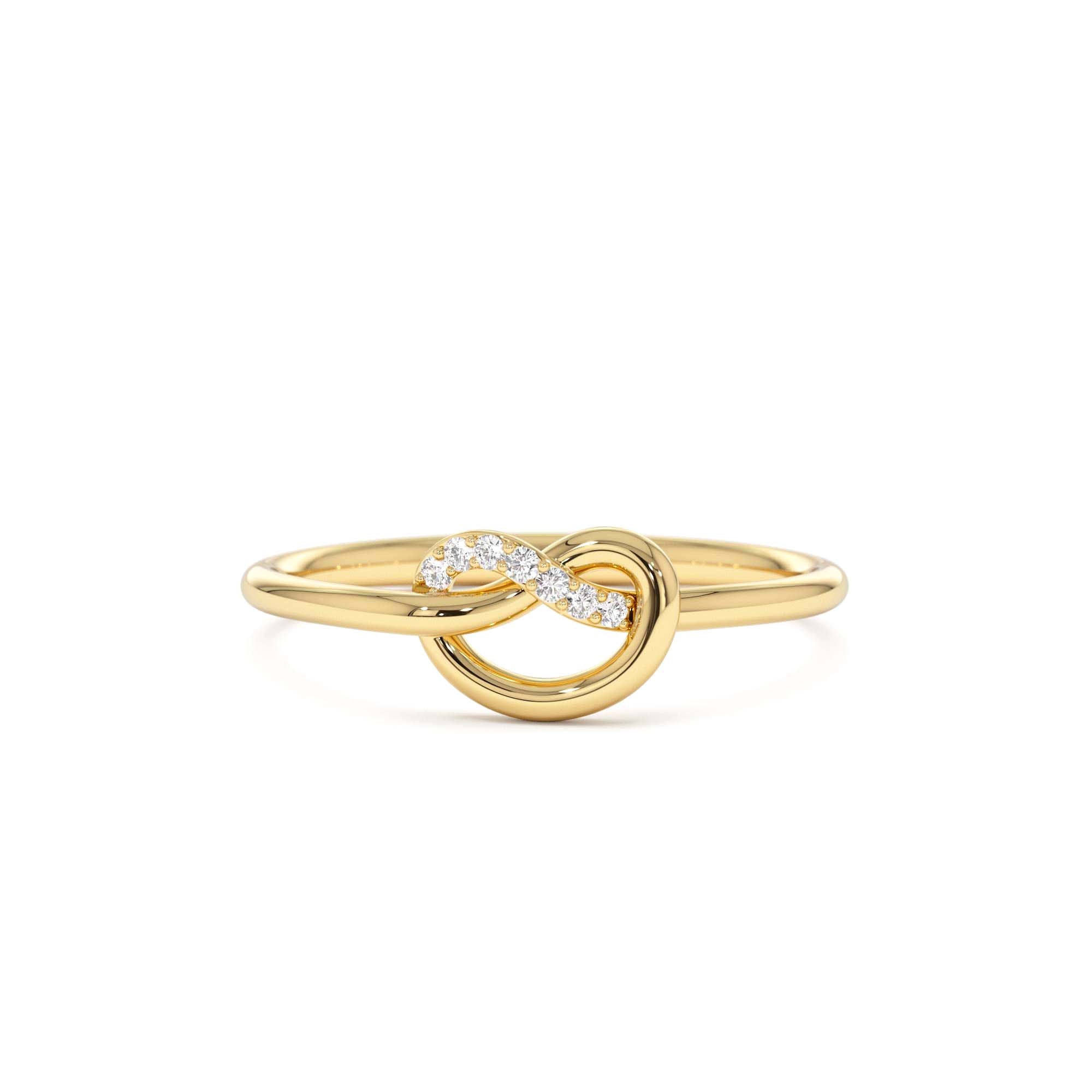 14k Love Knot Diamond Ring by Orlina Fine